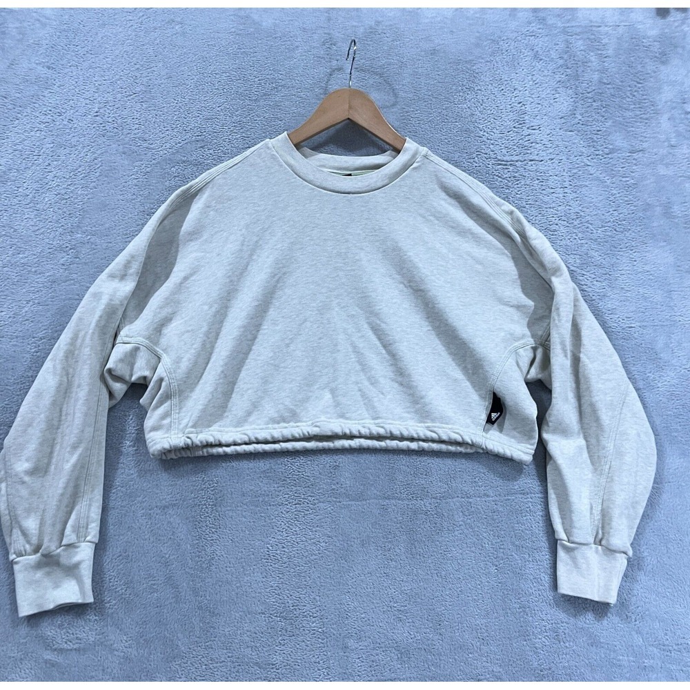 Adidas Sweater Women's‎ Medium Oversized Boxy Cropped Sweatshirt